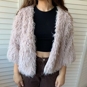 Fur cropped jacket